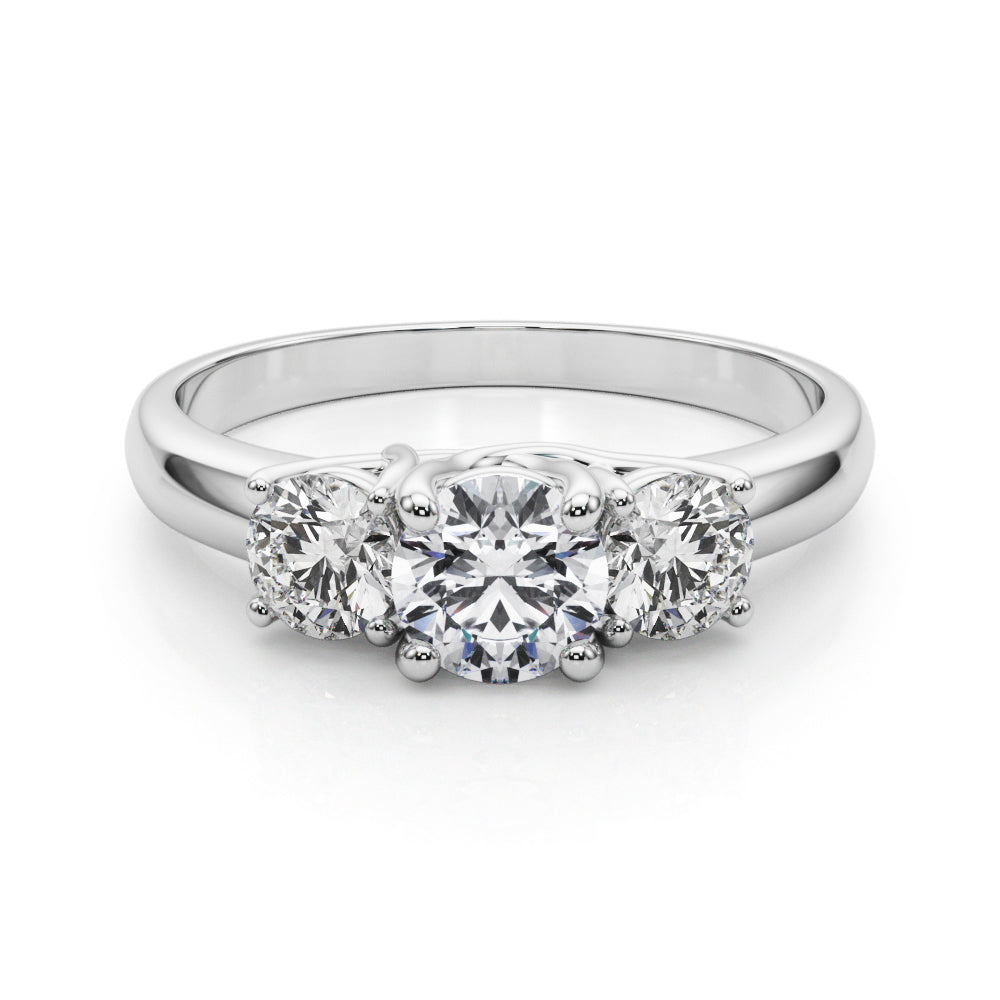 14k 3 Stone Engagement Ring Round (1ct tw)