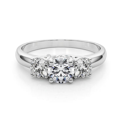 14k 3 Stone Engagement Ring Round (1ct tw)