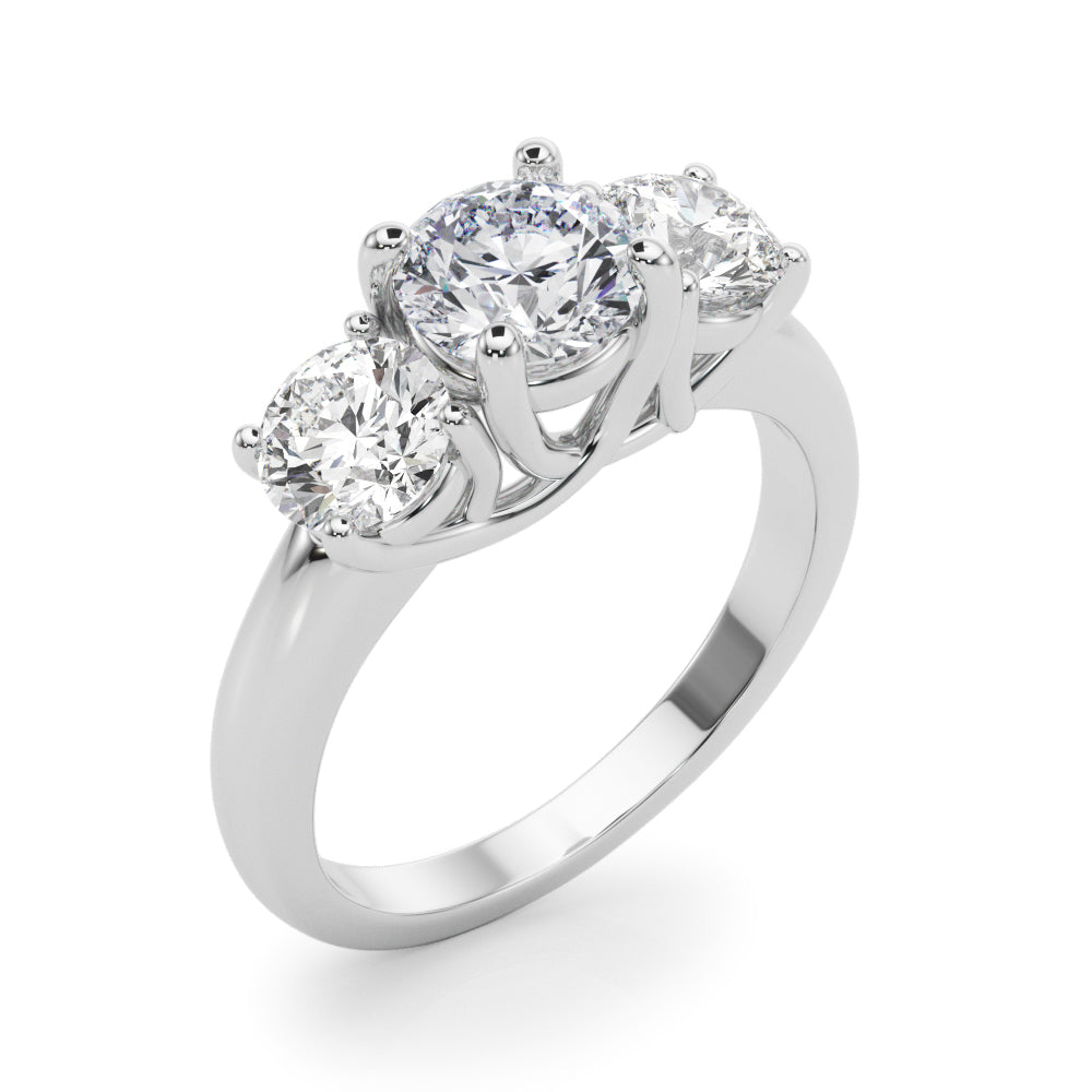 14k 3 Stone Engagement Ring Round (1ct tw)