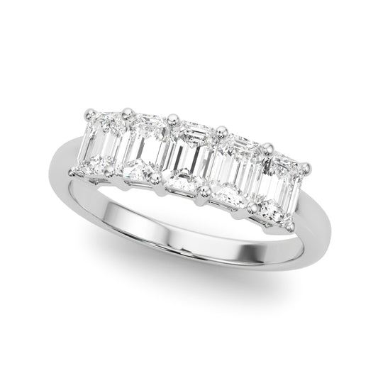 14k 5 Stone Band Emerald Cut (1 ct tw)