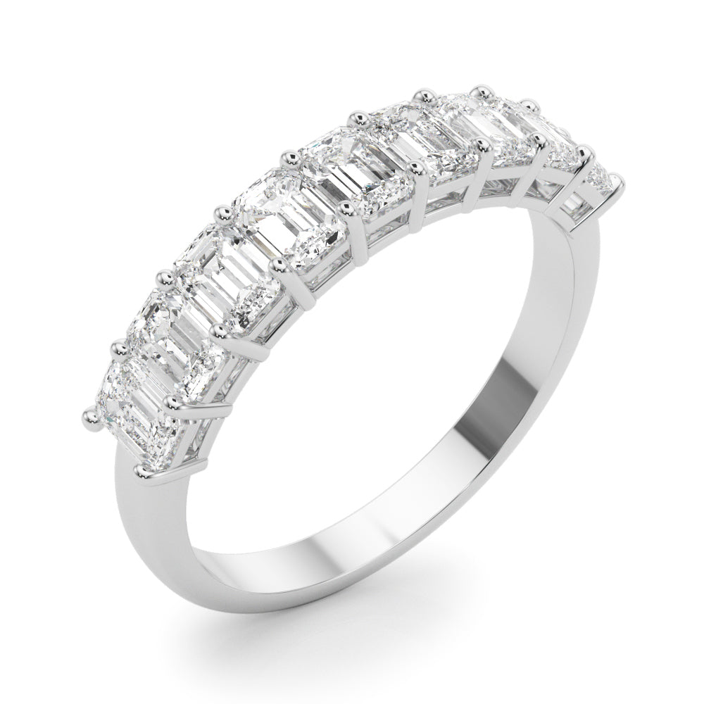 14k 9 Stone Emerald Cut Band (.99ct tw)