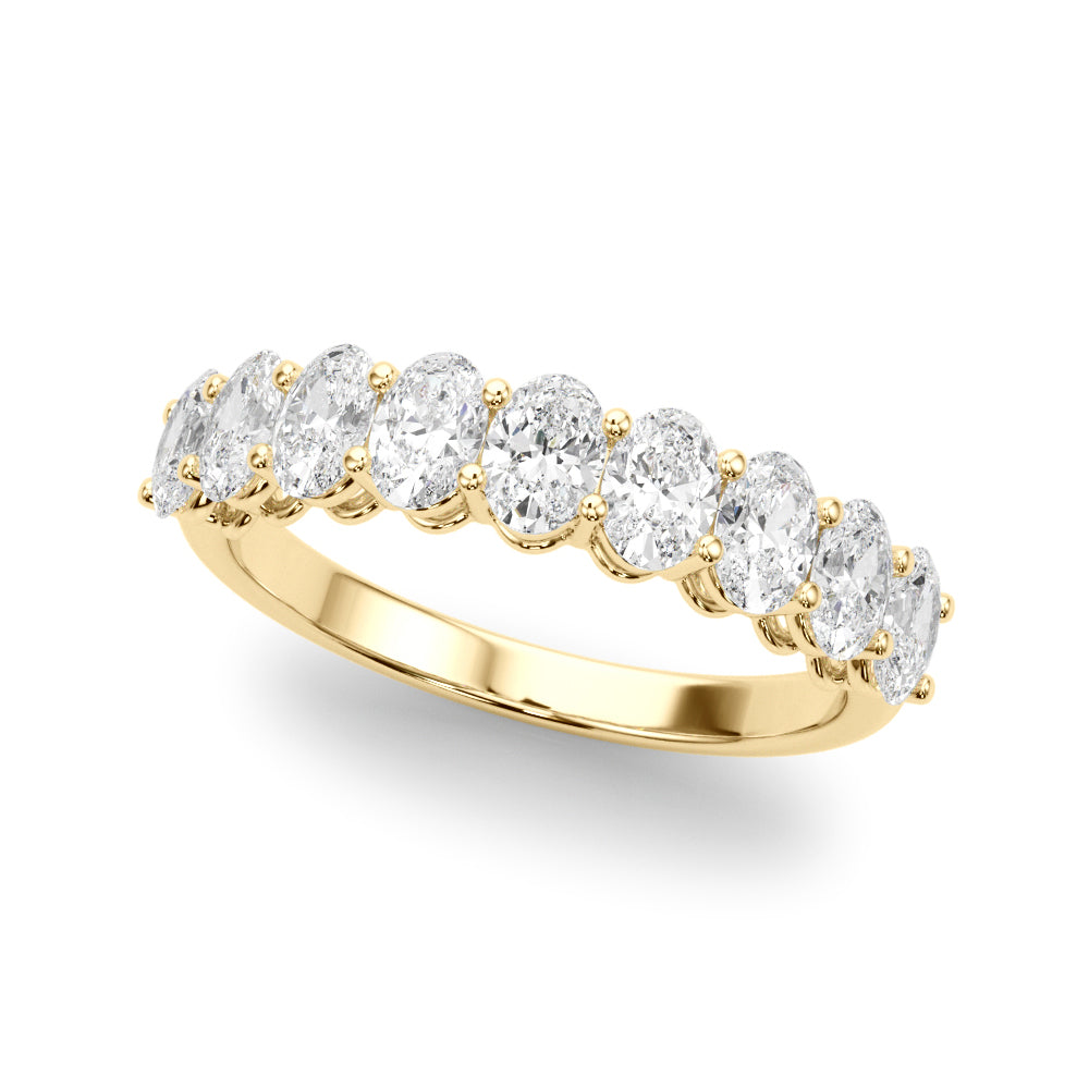 14k 9 Stone Oval Band (1ct 2ct tw available)