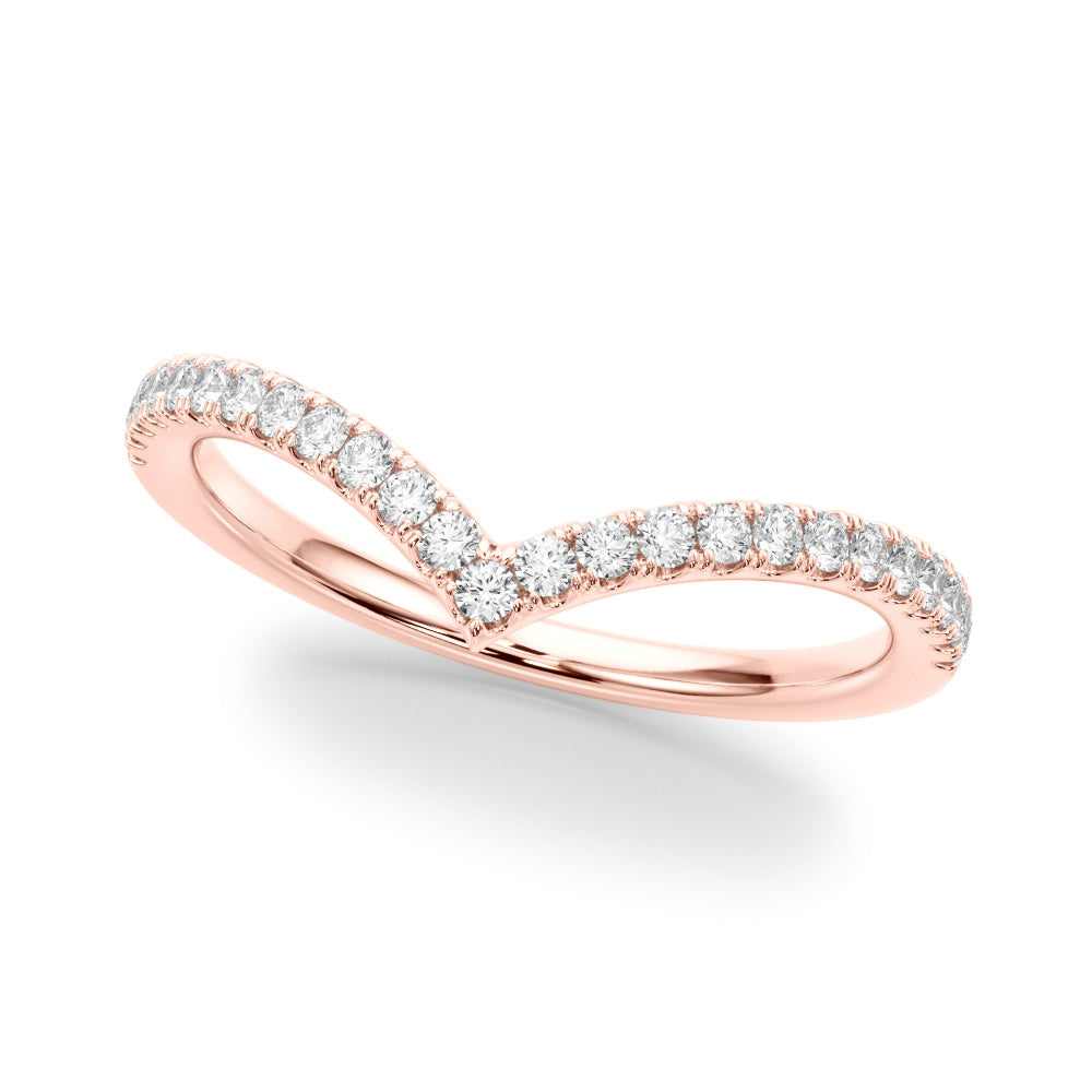 14k Diamond Chevron Band (0.18ct tw)