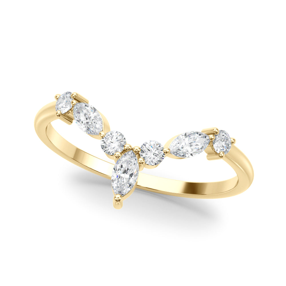 14k Band Marquise & Round (0.38ct tw)