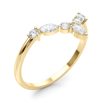 14k Band Marquise & Round (0.38ct tw)