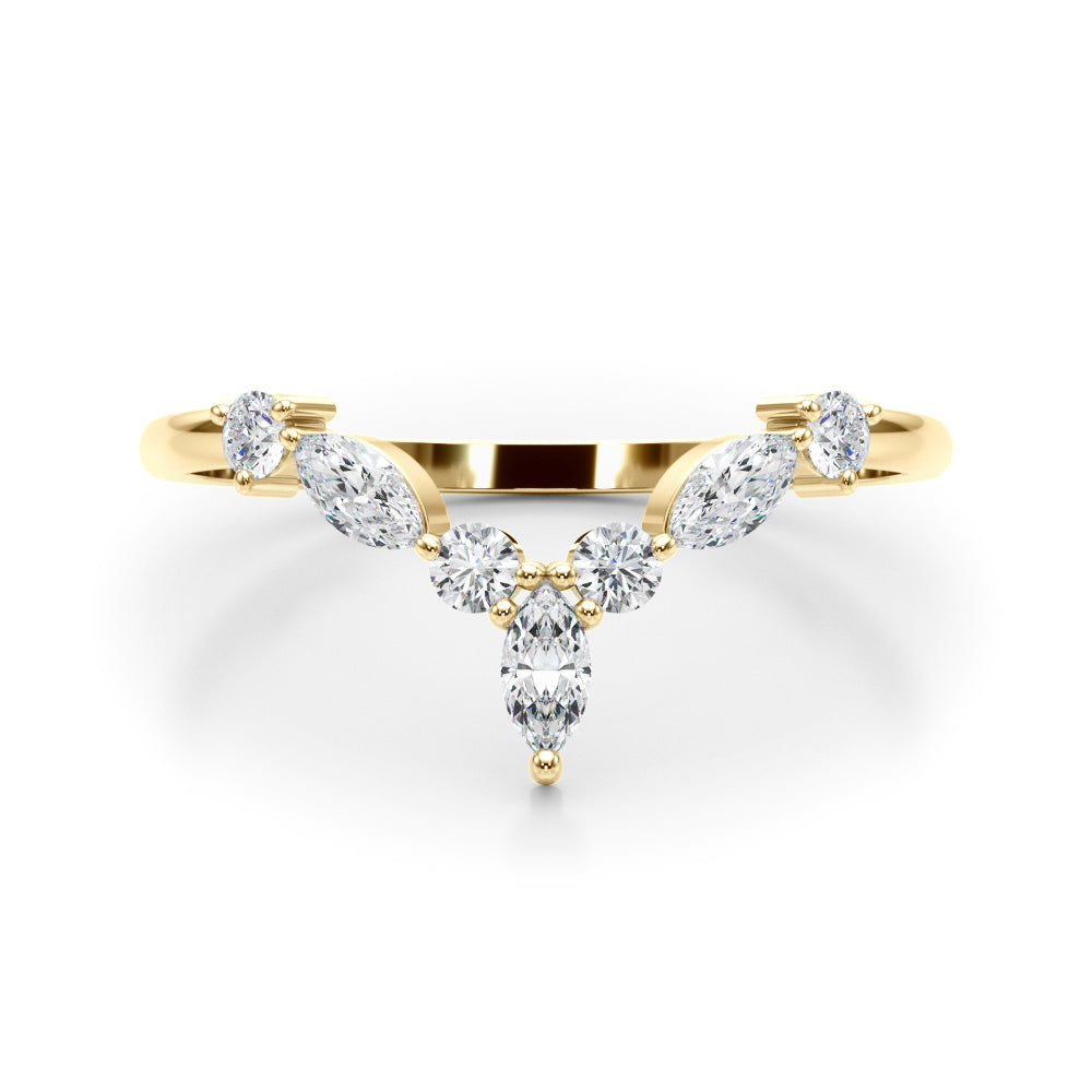 14k Band Marquise & Round (0.38ct tw)