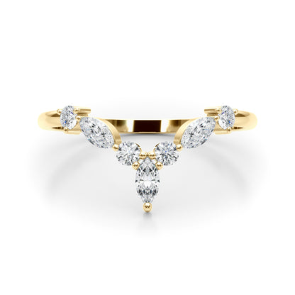 14k Band Marquise & Round (0.38ct tw)