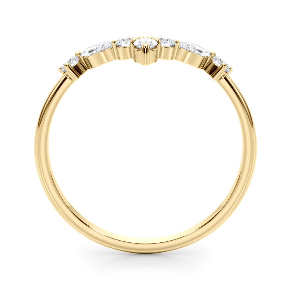 14k Band Marquise & Round (0.38ct tw)