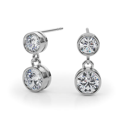 14k Double Bezel Earrings (1ct tw)