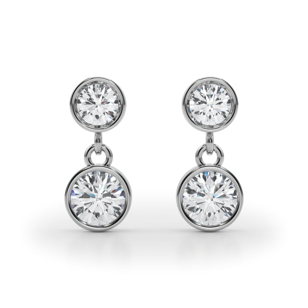 14k Double Bezel Earrings (1ct tw)