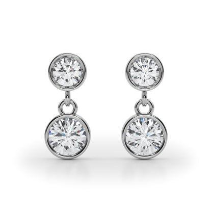 14k Double Bezel Earrings (1ct tw)