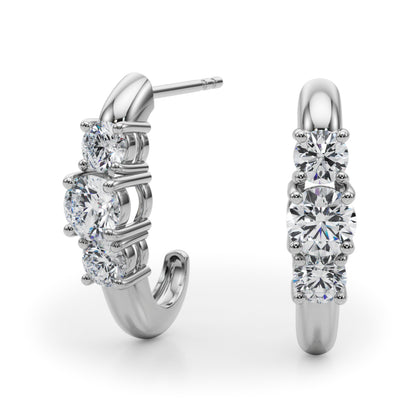 14k 3 Stone Earrings (0.98ct tw)