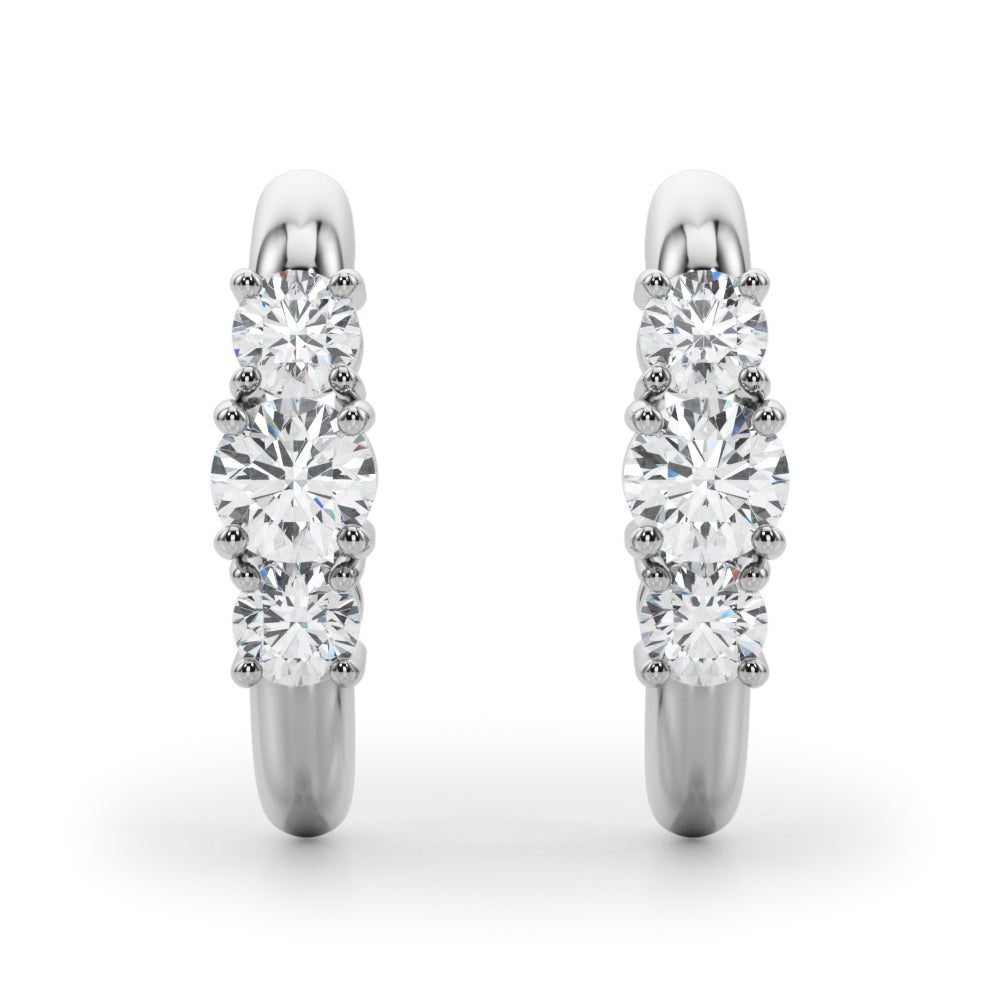 14k 3 Stone Earrings (0.98ct tw)