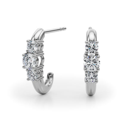 14k 3 Stone Earrings (0.98ct tw)