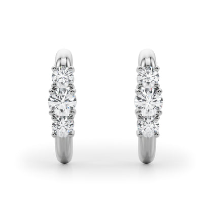 14k 3 Stone Earrings (0.98ct tw)