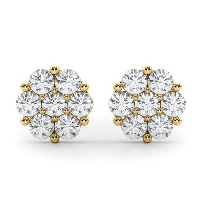 14k  Earrings Cluster (1ct tw )