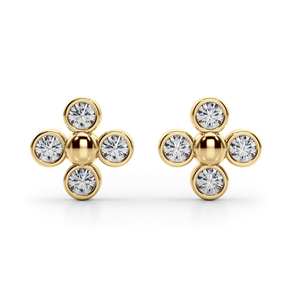 14k Diamond Earrings Cluster (0.5ct tw)