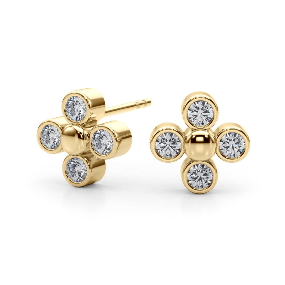 14k Diamond Earrings Cluster (0.5ct tw)