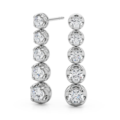 14k Bezel Earrings (0.8 ct tw)