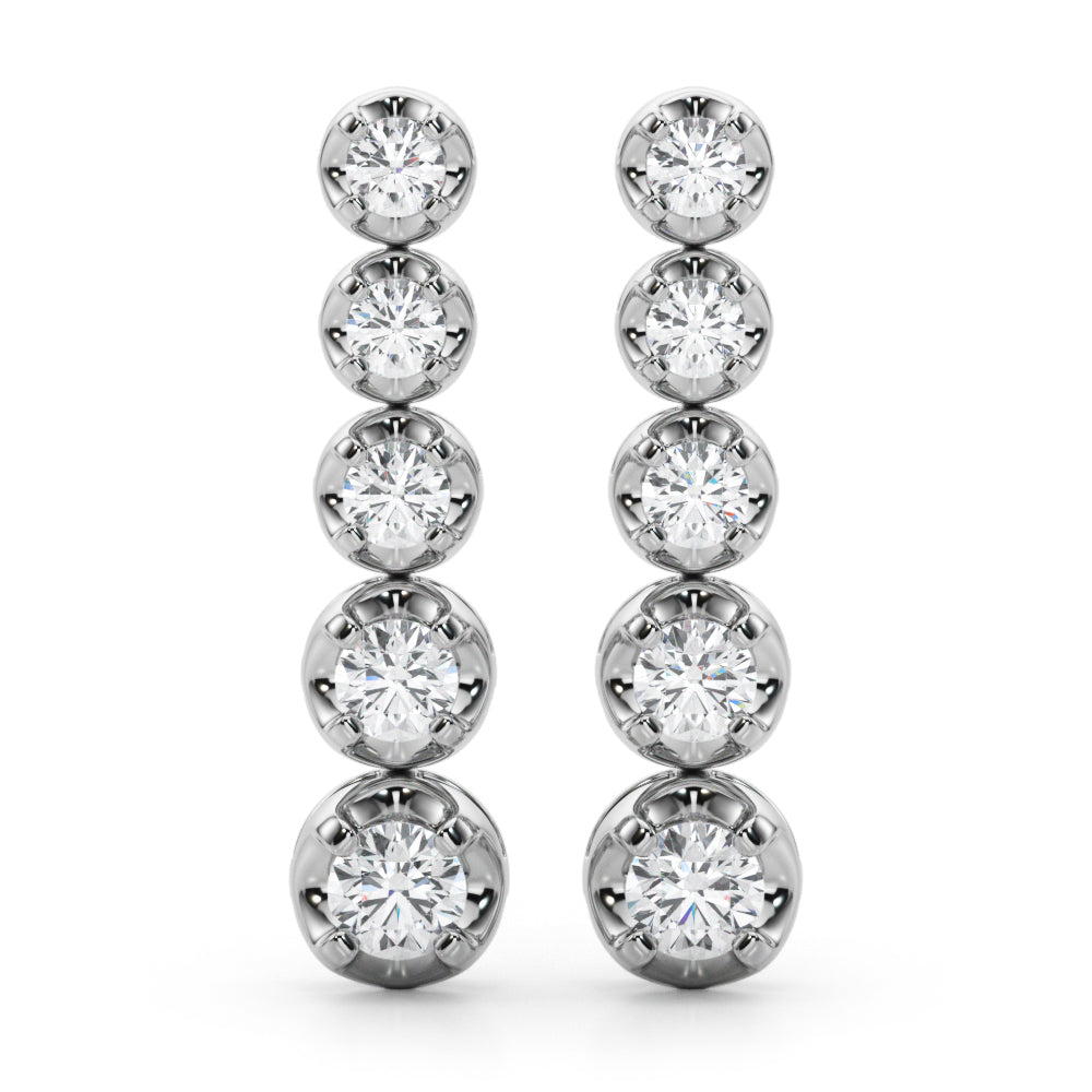 14k Bezel Earrings (0.8 ct tw)