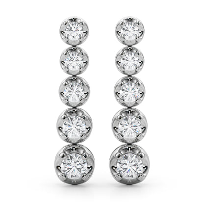 14k Bezel Earrings (0.8 ct tw)