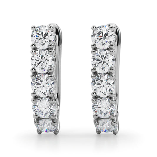 14k Diamond Earrings Omega Backs (2ct tw)