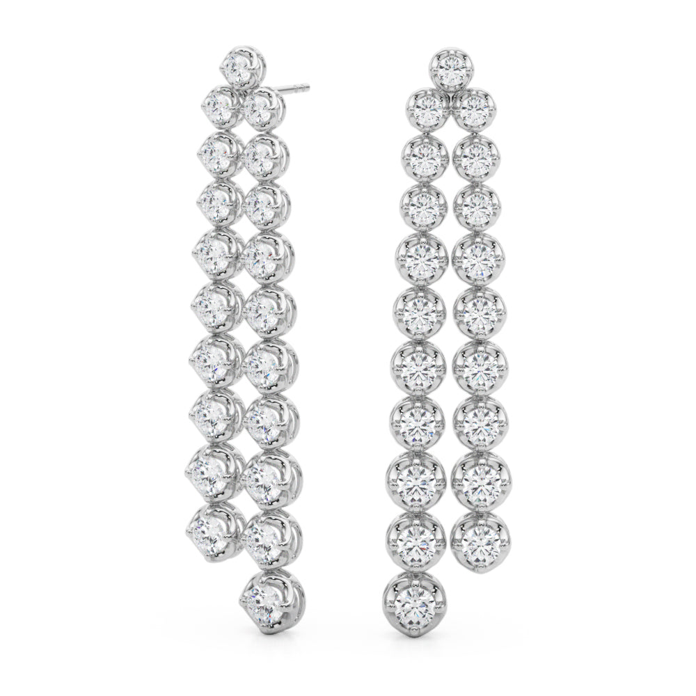 14K Double Row Bezel Earrings (4.4 ct tw)