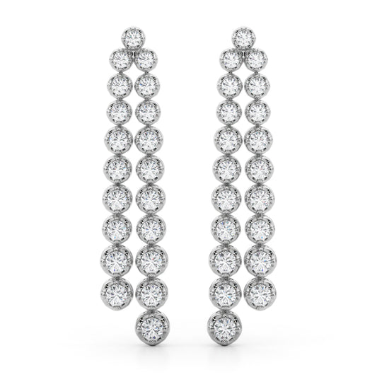 14K Double Row Bezel Earrings (4.4 ct tw)