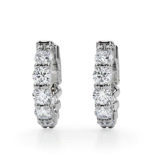 14k Single Row Vault Lock Earrings (1.6ct tw)