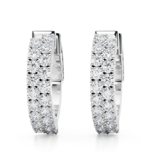 14k Double Row Vault Lock Earrings (1.14ct tw)