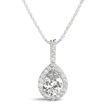 14k Halo Pear Necklace (0.5 ct tw)