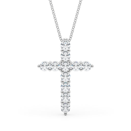 14k Cross Necklace (1.65 ct tw)