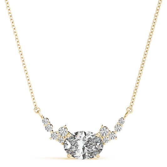 14k Oval Necklace (0.34 ct tw)