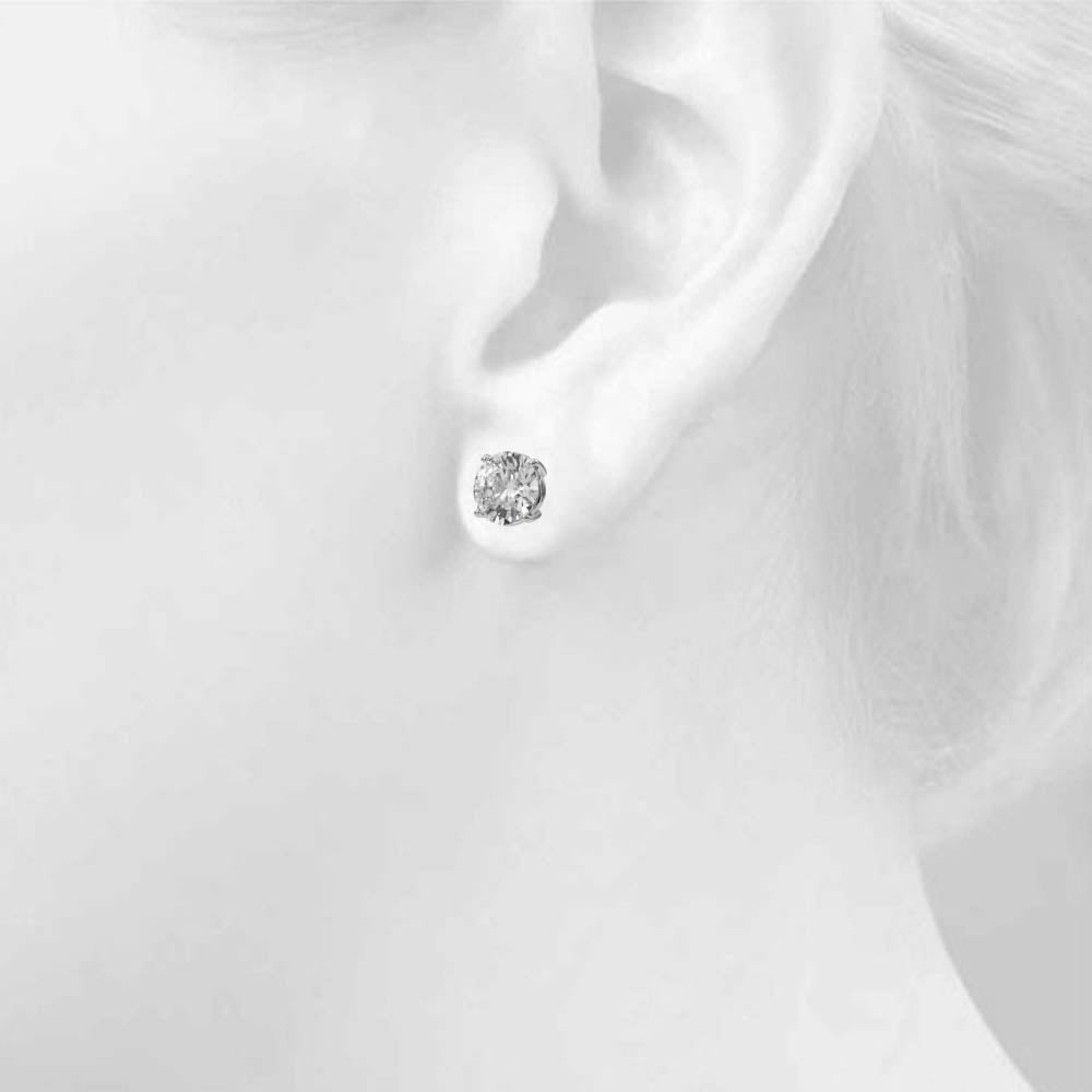 (2 Cttw) 1ct 4 Prong Stud Earring